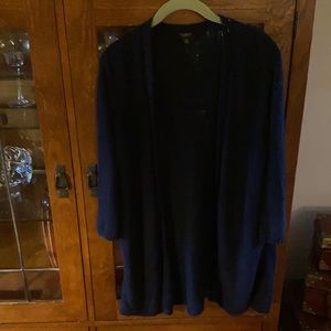 Talbots lightweight navy duster cardigan